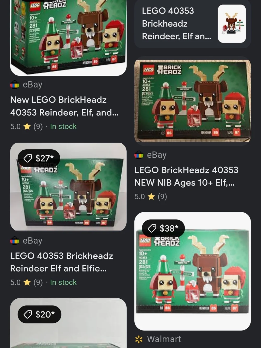 LEGO BrickHeadz Holiday Elf & Reindeer Set - Red, Brown